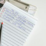 Handwritten to-do list in a notepad
