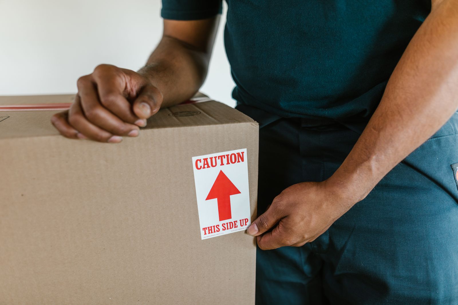 Handling a fragile box with care